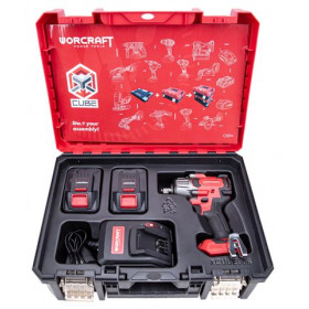 Set Worcraft XCUBE006 ShareSYS Toolbox, uťahovák 850 Nm, 2x 4.0 Ah akumulátor, 1x nabíjačka