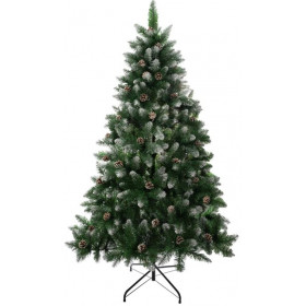 Stromček MagicHome Vianoce Albero, jedľa, zasnežené konce, so šiškami, 180 cm